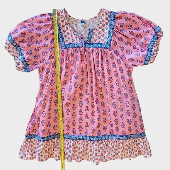 Old Navy Plus Size Peasant Babydoll Swing Dress with Puff Sleeves and Pockets - Picture 7 of 13